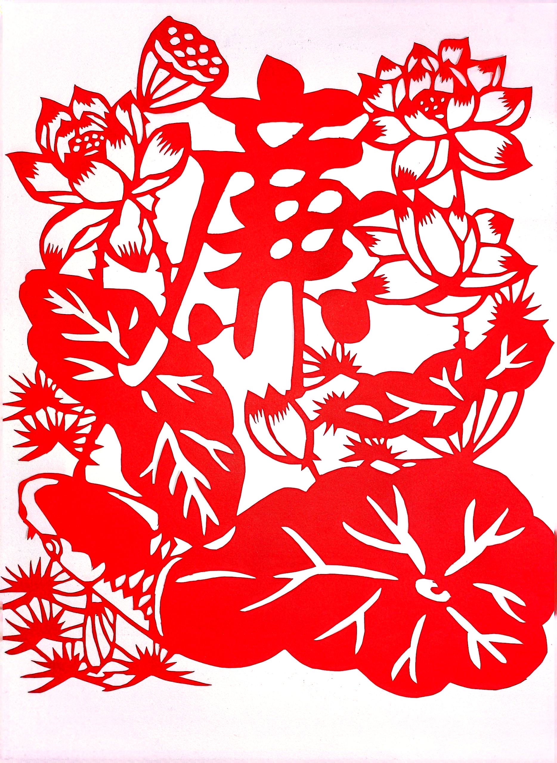 鏤紙四君子，廉韻入畫來