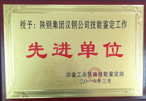 【金色榮譽】公司榮獲“2017年度技能鑒定先進單位”榮譽